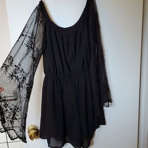 Off the shoulder lace romper
